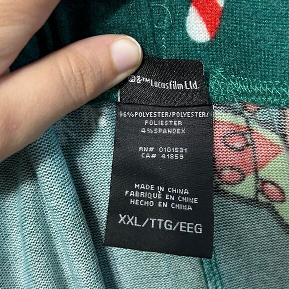 Star Wars Mandalorian Grogu Christmas Pajama Pants NWT Men's Sz XXL Green Cozy - Picture 7 of 8